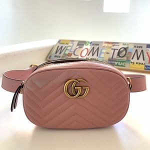 GG Gucci marmont belt bag matelasse leather.